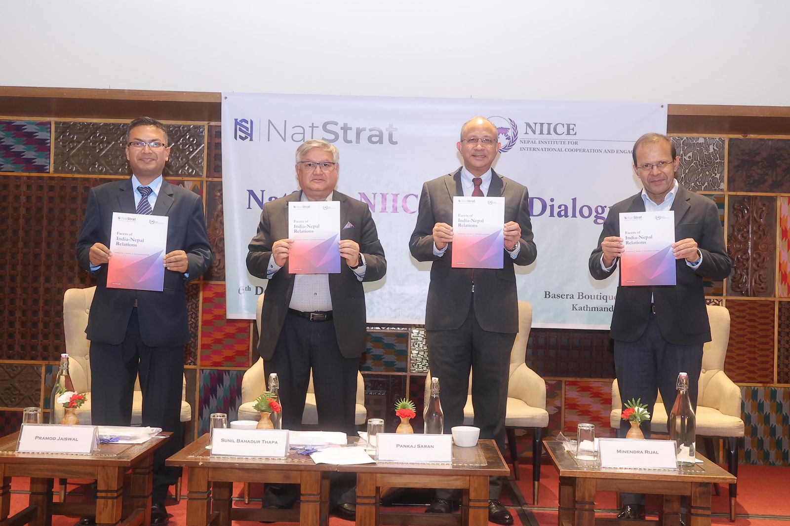 NatStrat and NIICE held their first joint Policy Dialogue in Kathmandu. Released Joint publication and held a panel discussion on India-Nepal
Relations. Lively and frank discussion on all aspects.