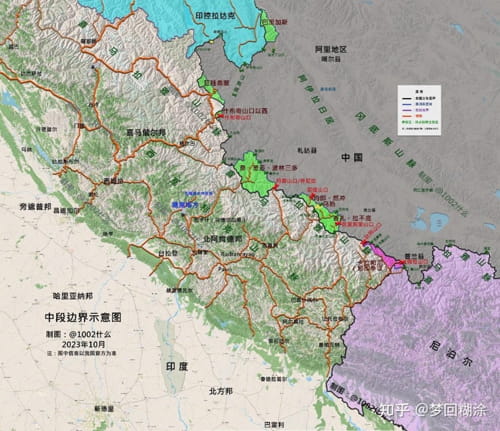 Chinese claims in the Central Sector, October 2023 | Chinese social media.
